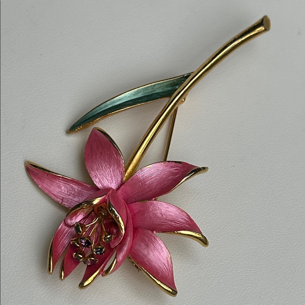 Park Lane Pretty in Pink Enamel Flower Brooch